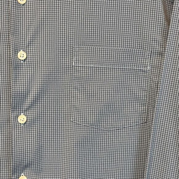 PETER MILLAR Summer Comfort Button Down Shirt Men's Large Blue Black Micro Plaid - Picture 6 of 14